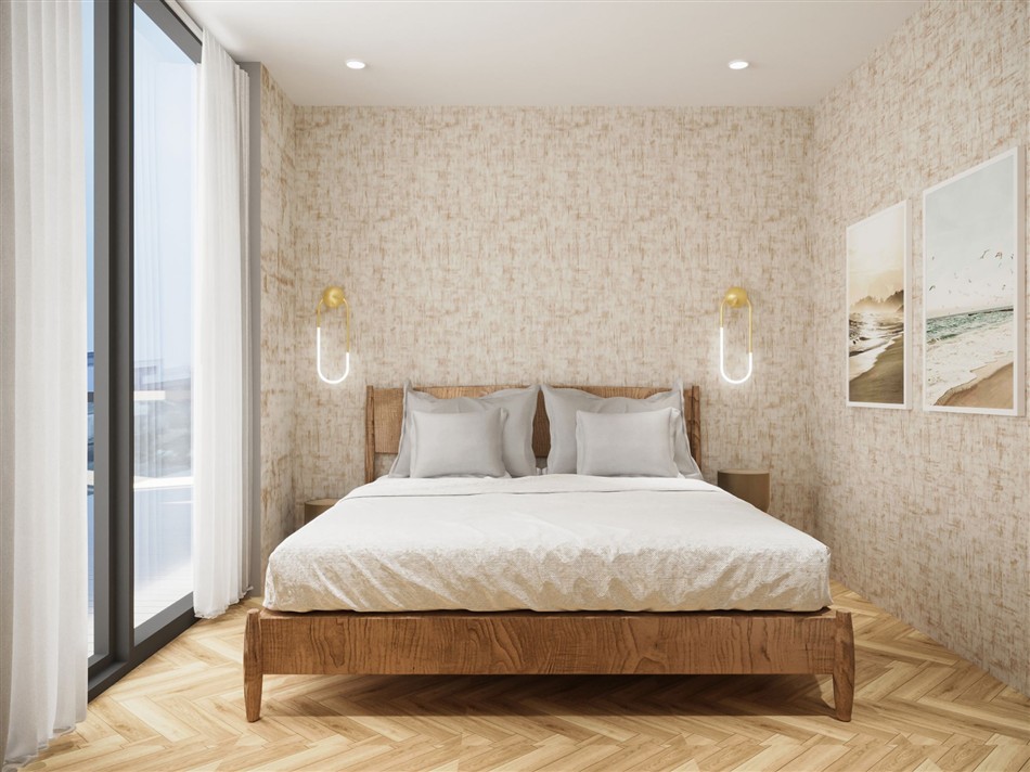 Bedroom in Apartment 4, Oasis Sands, Porth