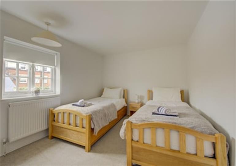 One of the bedrooms at Lavender Cottage, Youngs Yard in Southwold