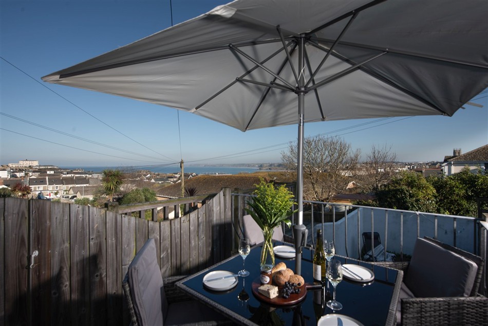 Garden at Sea Boots (sleeps 8), Newquay