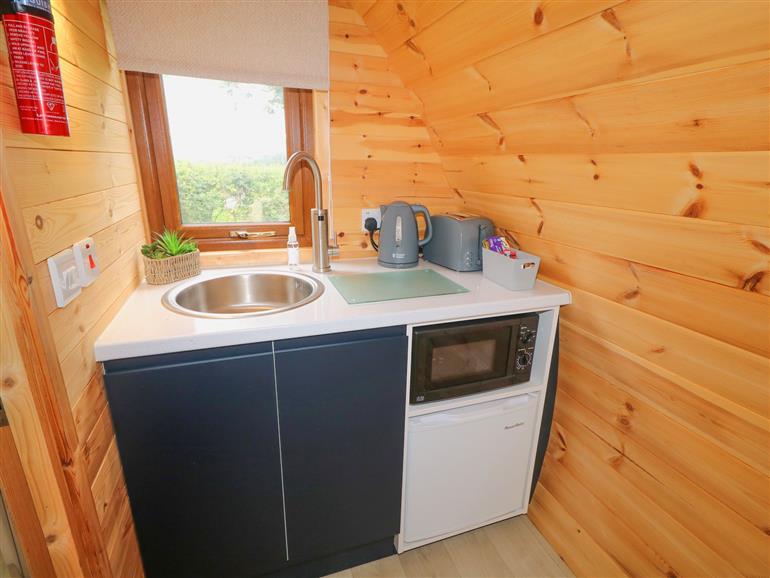 This is the kitchen at Pod 3 in Ballycastle