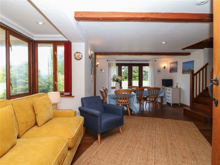 This is the living room at 1 Eastdon Cottages near Dawlish Warren