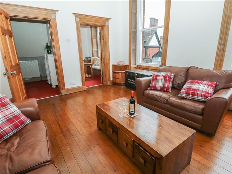 The living room at 2A Gaunt Buildings in Leek
