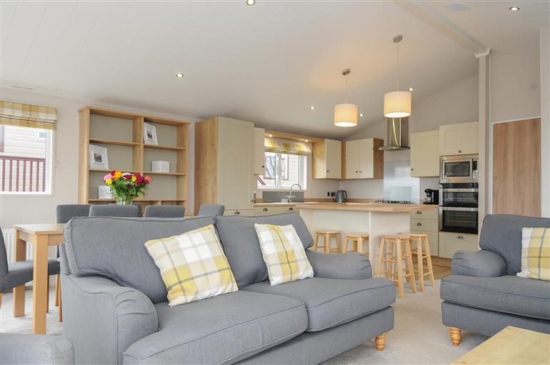 The living room at 3 Bed Lodge (Plot 70) in Brixham