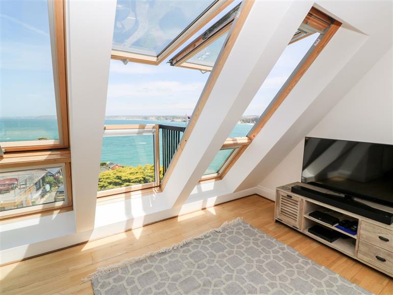The living room at 8 Pentowan in Newquay