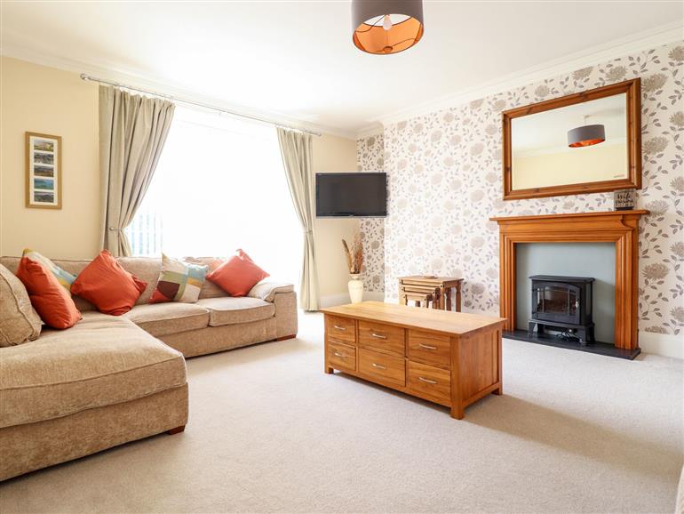 The living room at Awel-Deg in Llanbedr