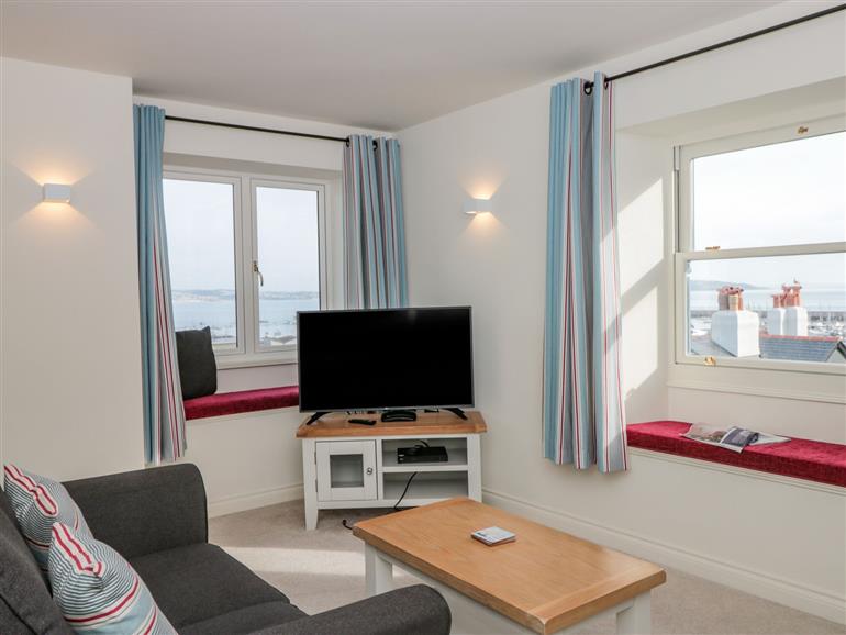 This is the living room at Bay View in Brixham