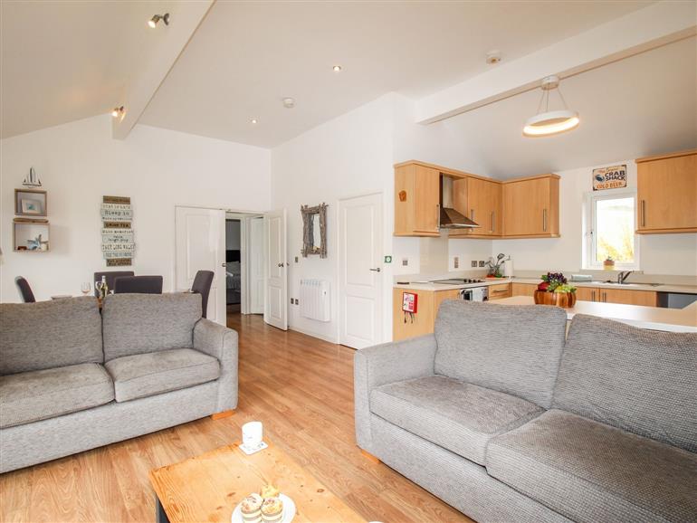 This is the living room at Beside the Sea in Eype