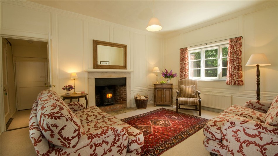 The living room at Blickling Dairy House in Norfolk