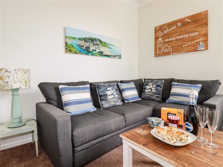 This is the living room at Clock Tower View in Looe