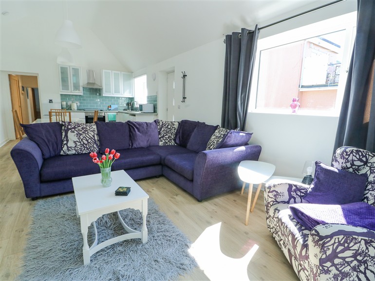 The living room at Cornel Clud in Cemaes Bay