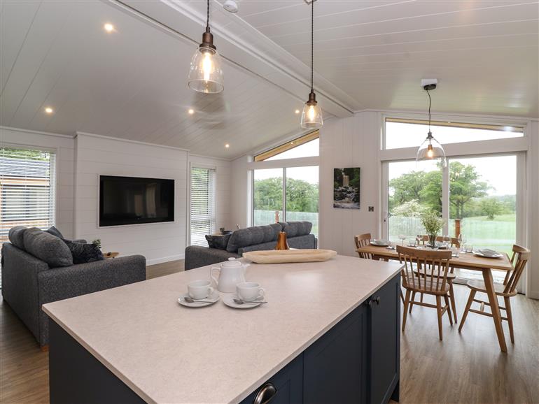 The living room at Doe Lodge in Ingleton