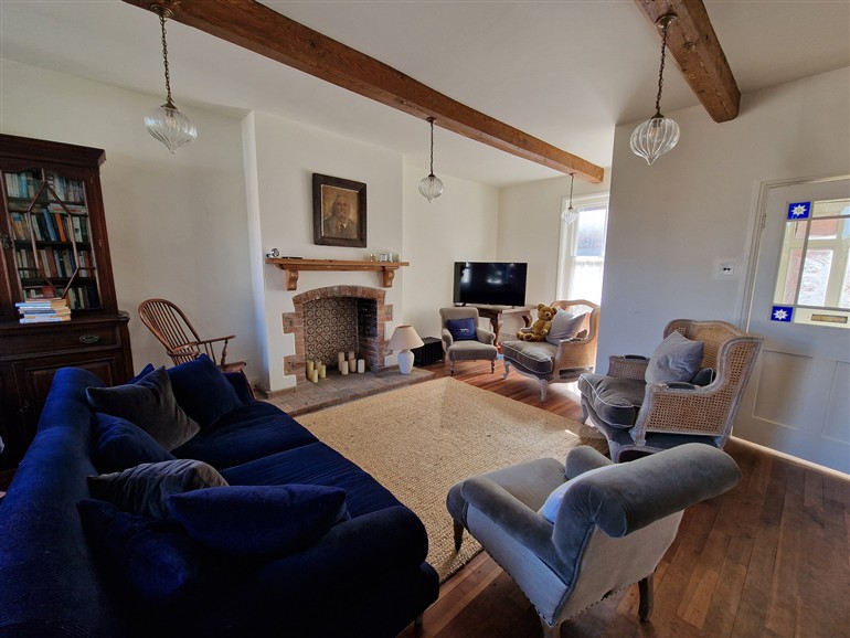 This is the living room at Edinburgh House in Burnham Market