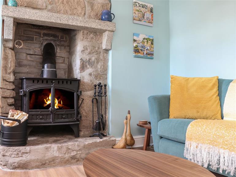 The living room at Flintstone Cottage in Pendeen