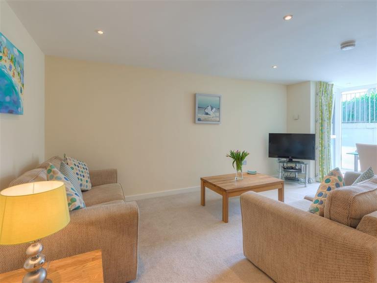 This is the living room at Golden Sands in St Ives