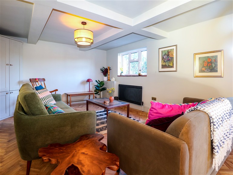 The living room at Hyrst Rise in Forest Row