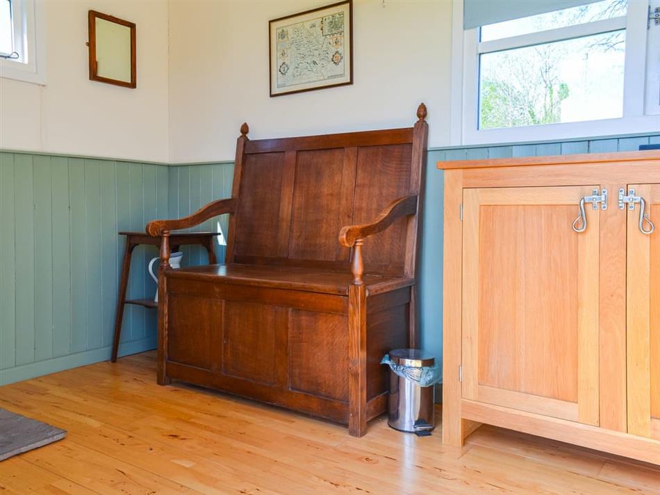 Living room in Cui Shepherds Hut, Talybont-on-Usk