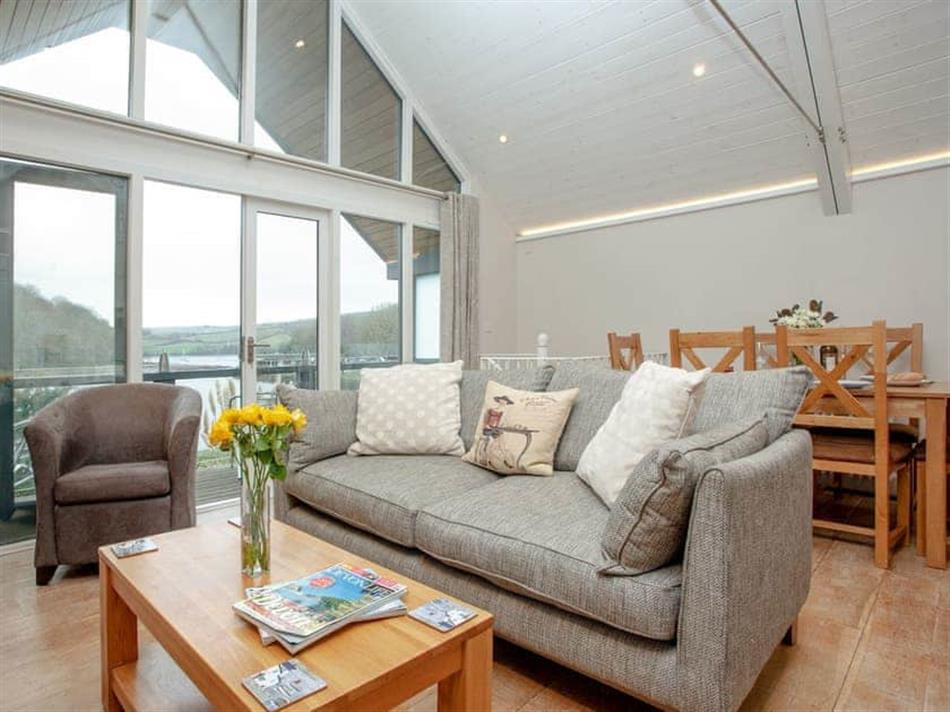 Living room in Driftwood Lodge, Stoke Gabriel, near Totnes