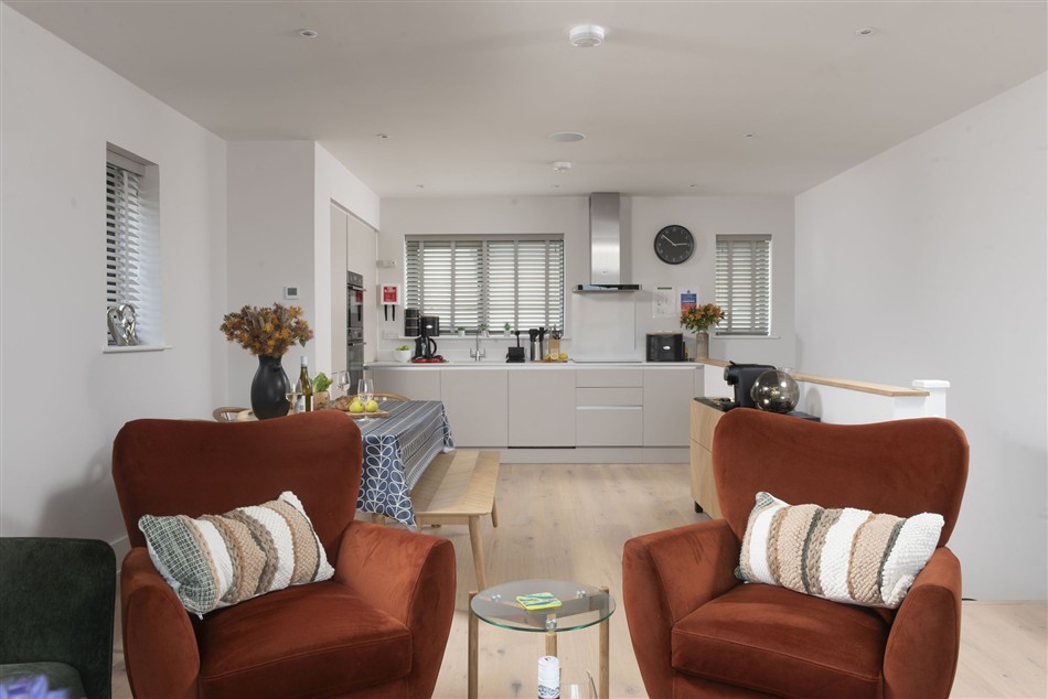Living room in Ebbtide, Porth