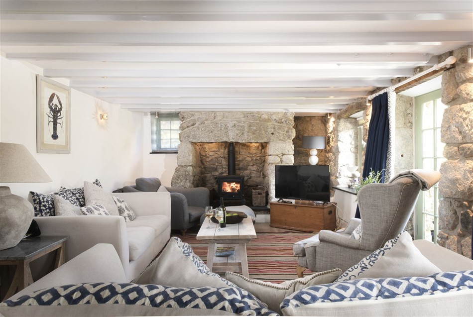 Living room in Fairings, St Ives