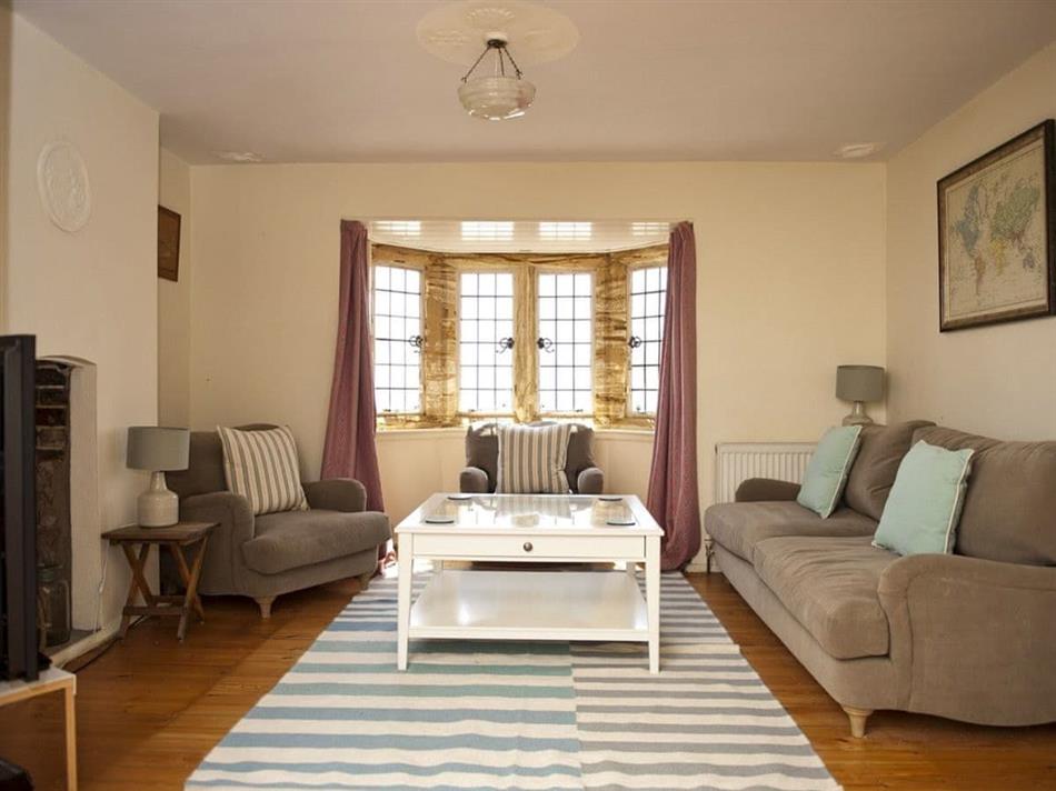 Living room in Fossil House, Lyme Regis