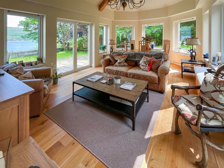 Living room in Lochcarron Lodge, Strathcarron