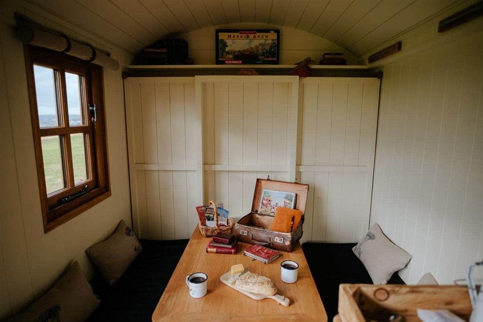 Living room in Lynher Hut,