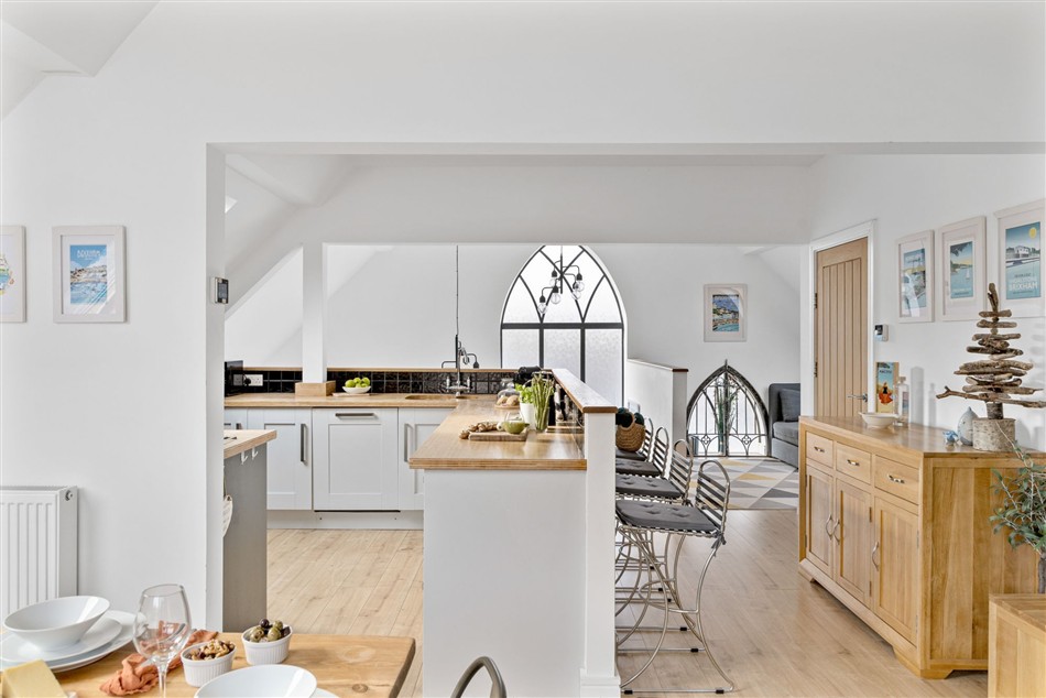 Living room in Midholm Chapel, Brixham