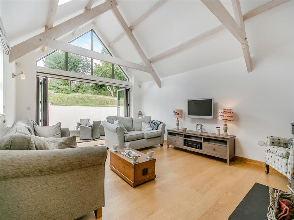 Living room in Myrtle Cottage, St Just-in-Roseland, near Falmouth