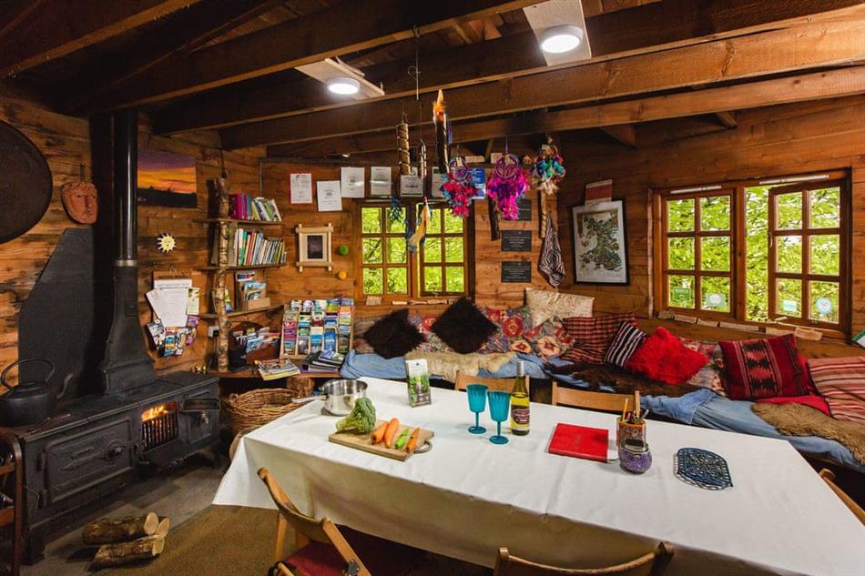 Living room in Native American Tipi,