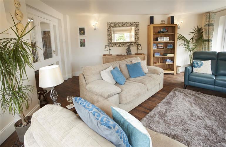 Living room in Riverside Farm Cottage, Kirby Mills, Kirkbymoorside, Yorkshire