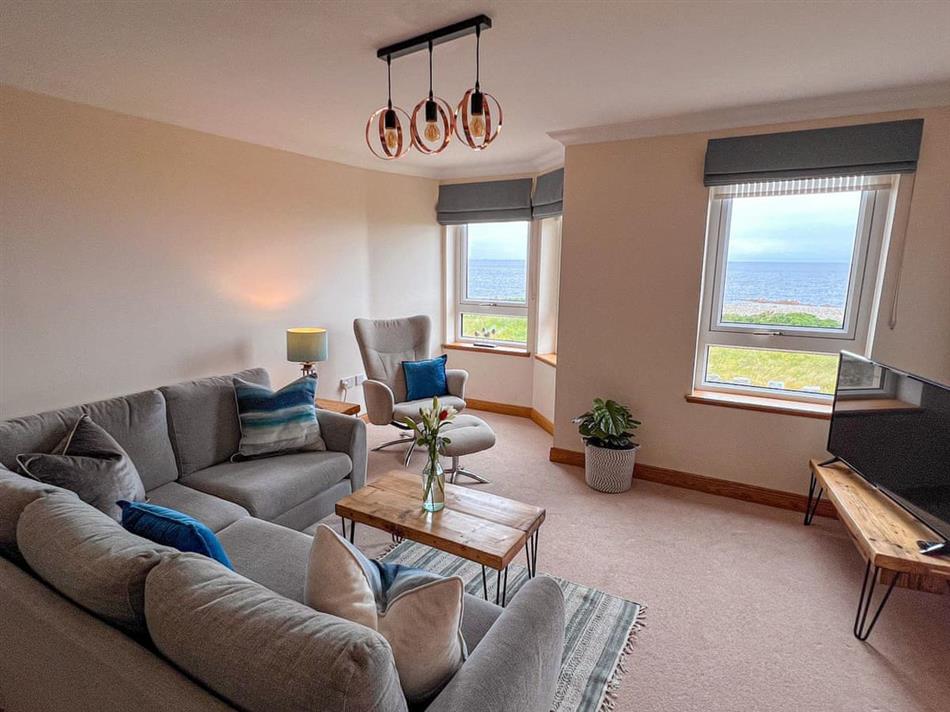 Living room in Seashore Apartment, Lossiemouth, near Elgin