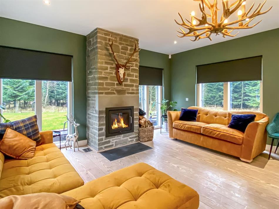 Living room in The Lodge at Muir Estate, Callander