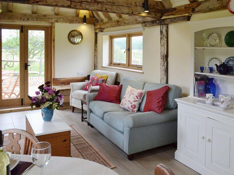 Living room in The Longbarn Huntbourne, St Michaels, near Tenterden