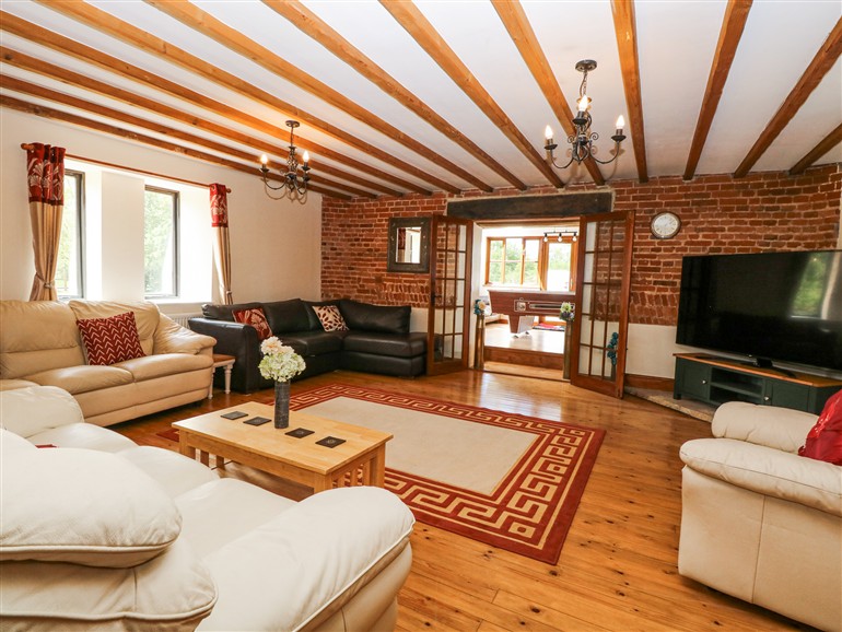 The living room at Lakeside Barn in Aylsham