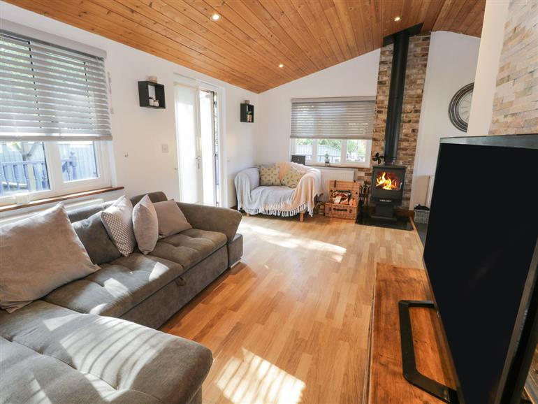 This is the living room at No. 77- Honey Bee Lodge in Wilberfoss