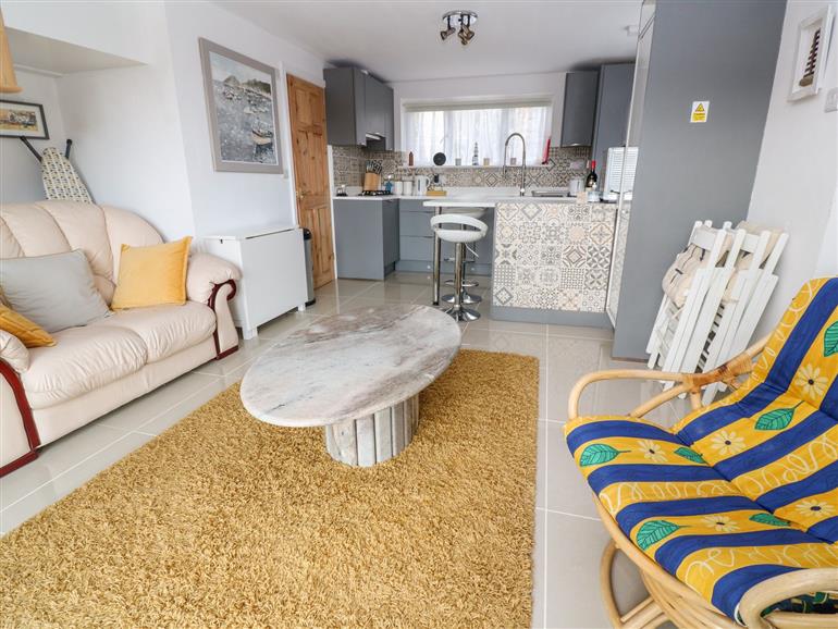 This is the living room at Ocean View Cottage in St. Levan near Sennen