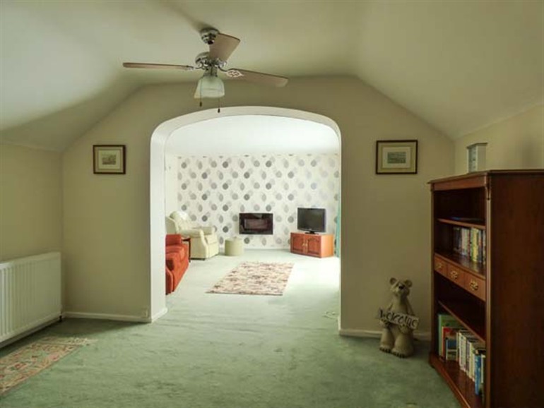 The living room at Restineas in Carlyon Bay near St Austell