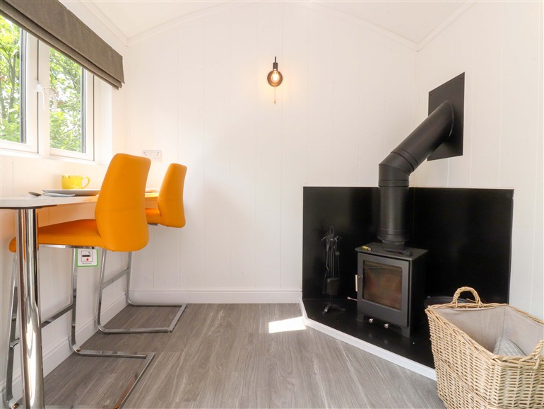 This is the living room at Shepherds Hut 2 in Forton near Garstang