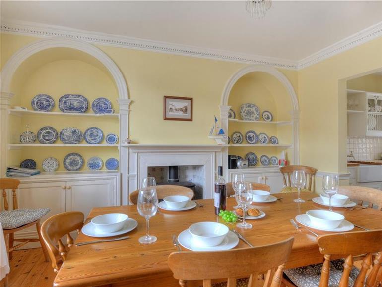 The living room at Stone House in Charmouth