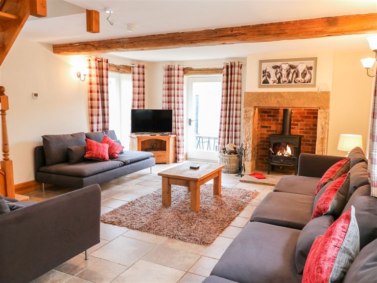 The living room at The Barn in Wirksworth