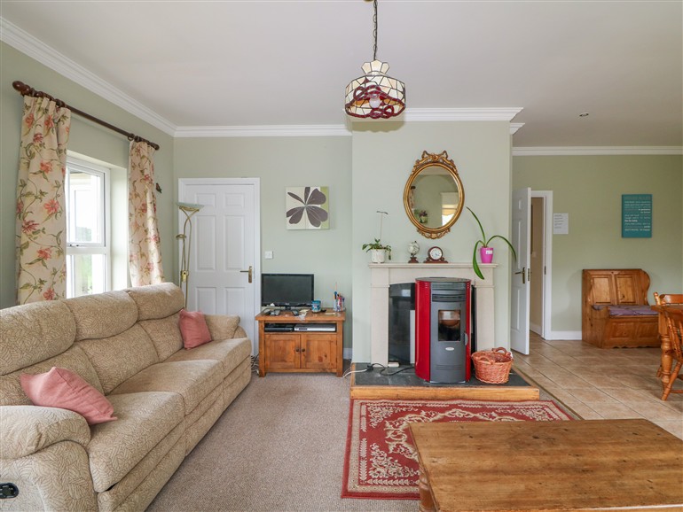 The living room at The Lodge in Gorey