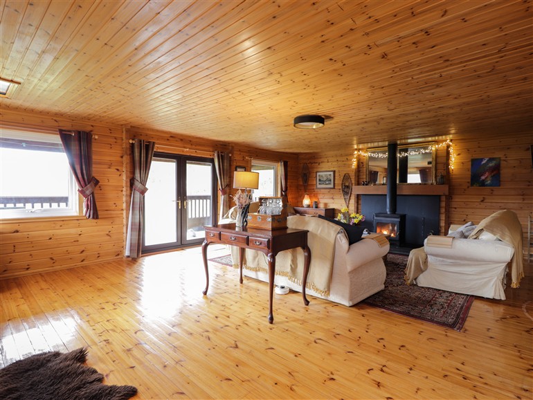 The living room at The Lodge in Struy near Beauly