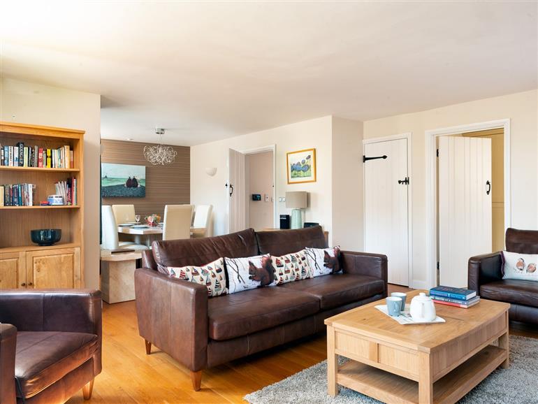 The living room at The Mallards in Mill Village near Cirencester