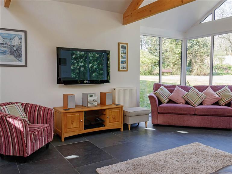 This is the living room at The Old Vicarage Retreat in Luxulyan