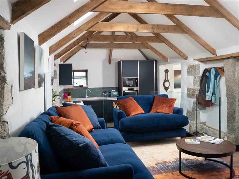 This is the living room at The Rum House in Porthallow