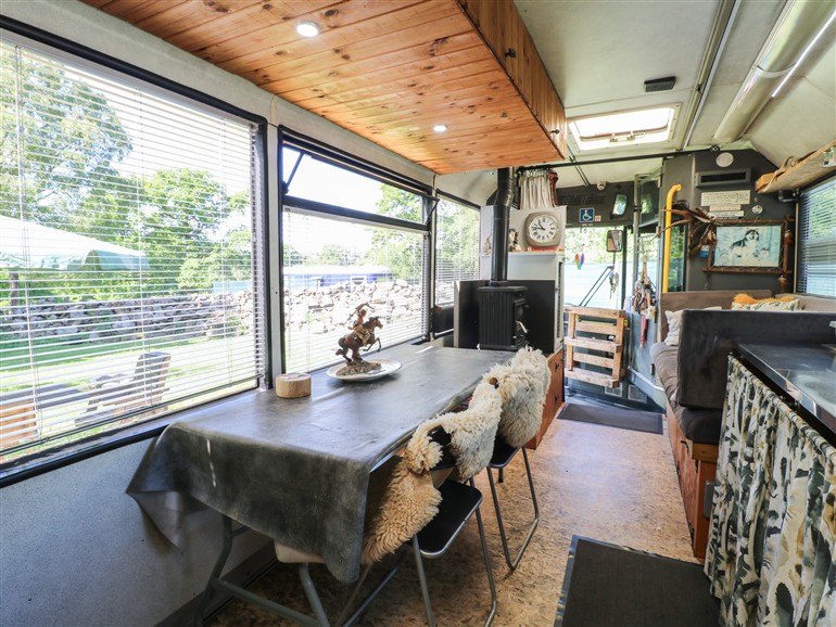 This is the living room at The White Cloud Bus in Ipstones