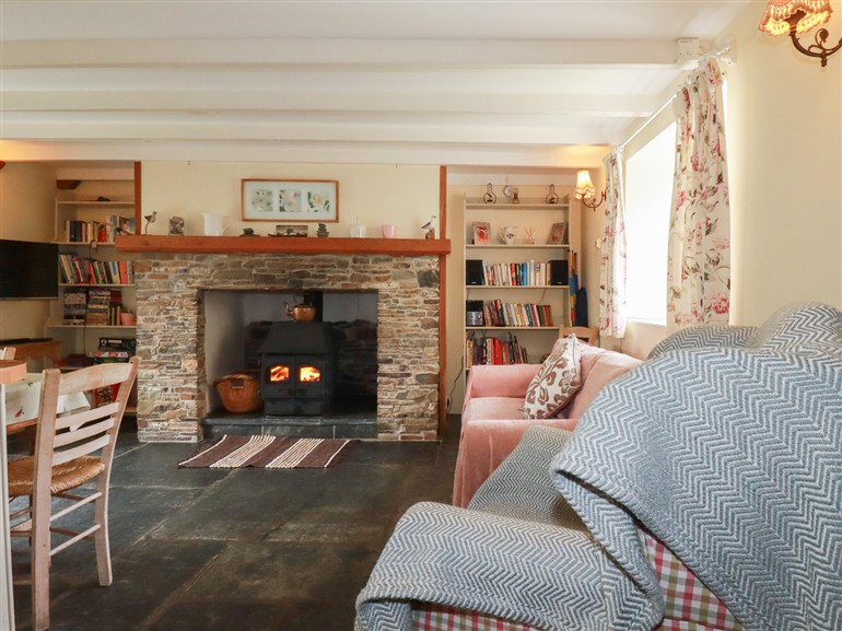 This is the living room at Trevean in Crackington Haven