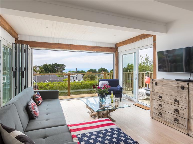 The living room at Trewartha in Praa Sands