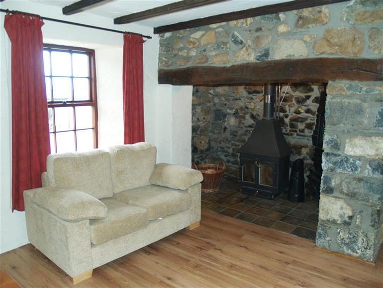 The living room at Ty Fferm in Newport