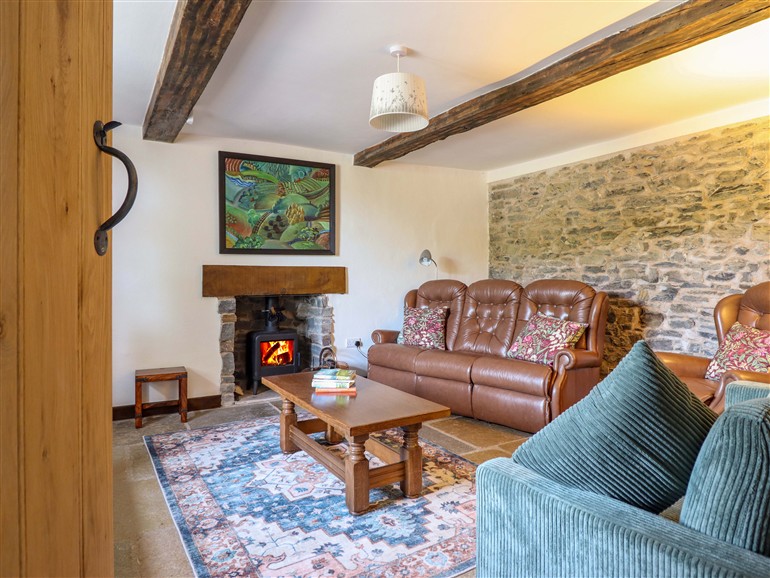 This is the living room at Upper Dolarddyn in Castle Caereinion